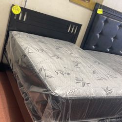 Nice Full Size Bed Frame With New Mattress And Boxspring Included 