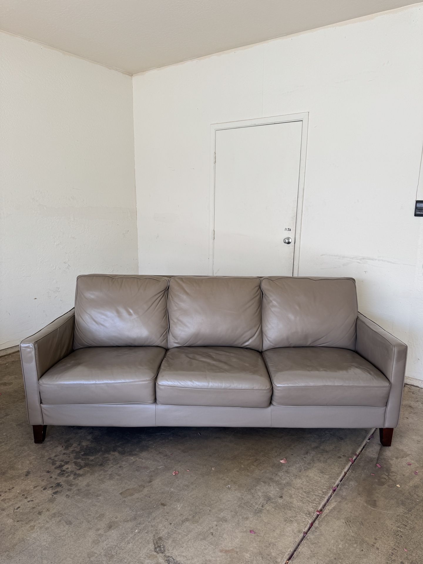 West Park Gray Leather Sofa