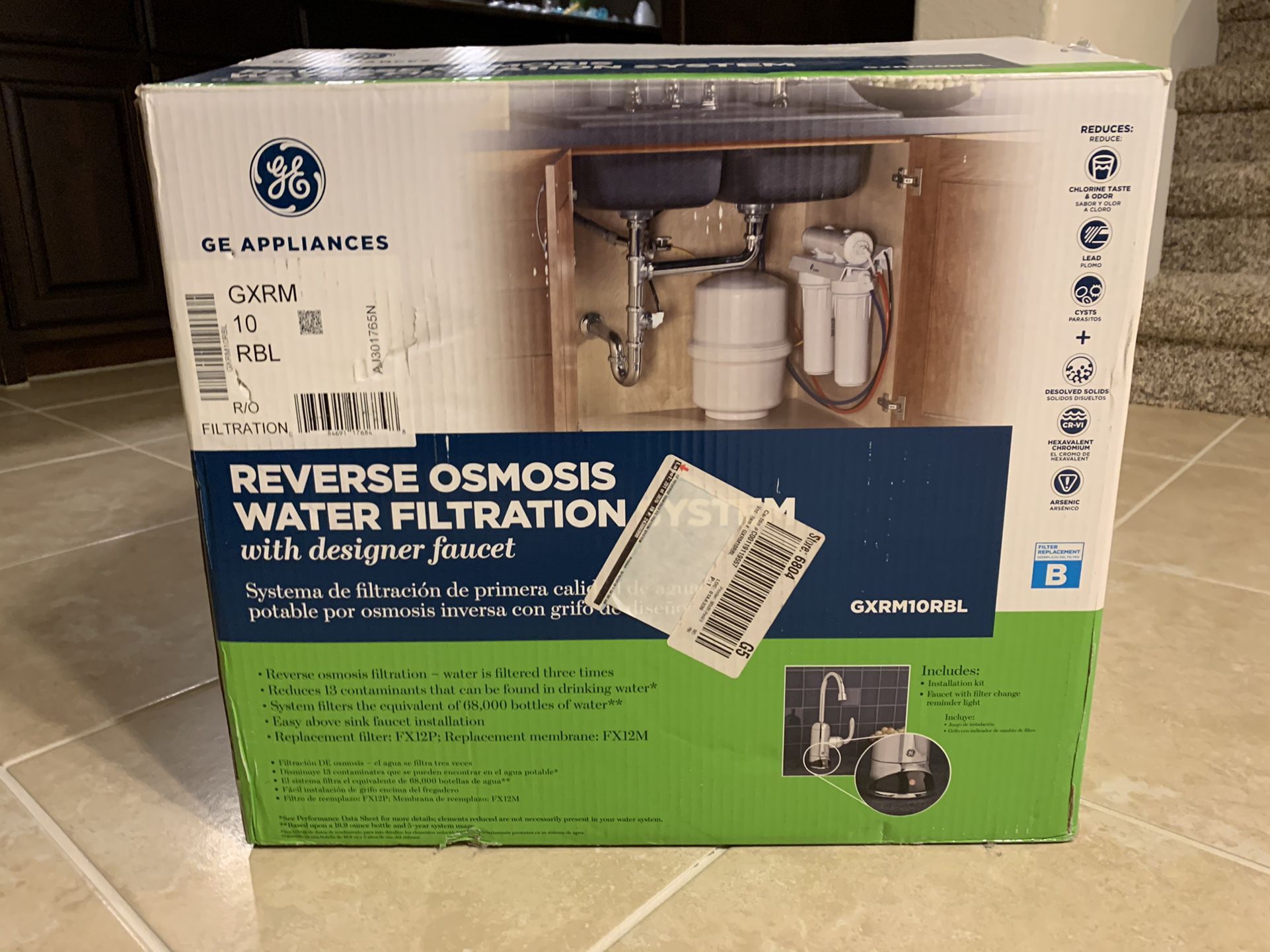 GE Reverse Osmosis Water Filtration System - Open Box Brand New