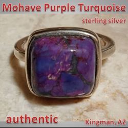Authentic Mojave Purple Turquoise Sterling Silver Ring Size 7 #4
