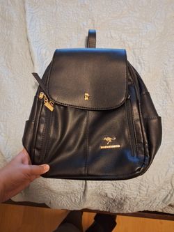 Black Back Pack Real  Leather 