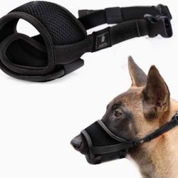 Dog Muzzle for Small Medium Large Dogs to Prevent Barking Biting Chewing with Adjustable Velcro and Soft Mesh
