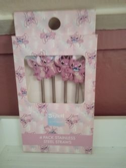 Stitch 4 PK Stainless Steel Straws 