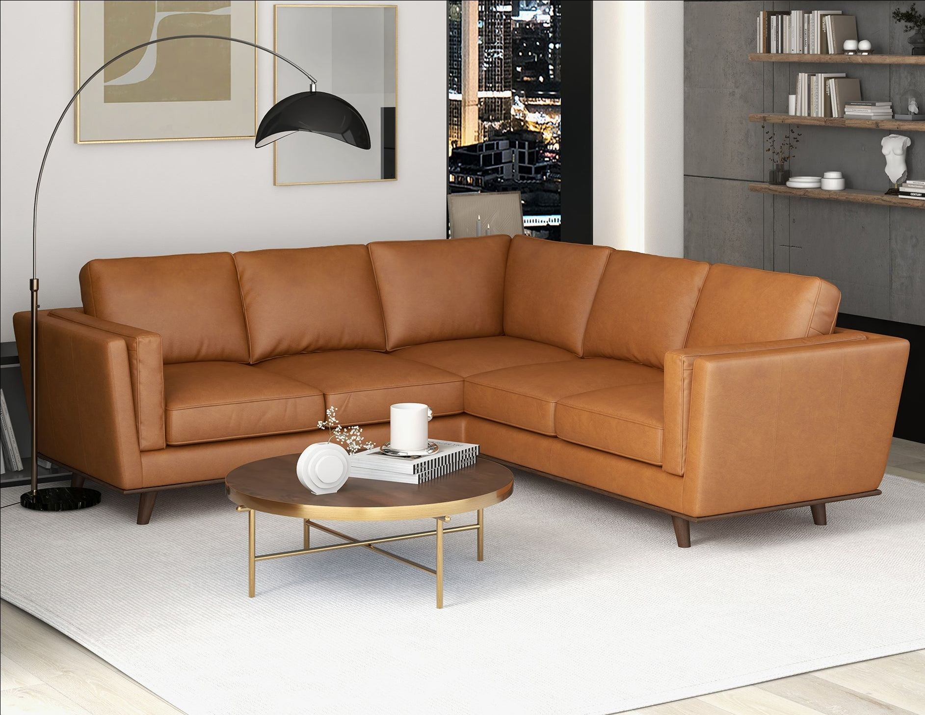 GENUINE LEATHER SECTIONAL