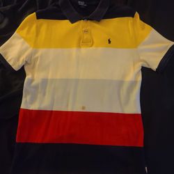 Polo by Ralph Lauren Kids Shirt | Small Horse Logo | Multicolored Striped | XL