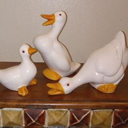 Vintage Porcelain Duck Set 