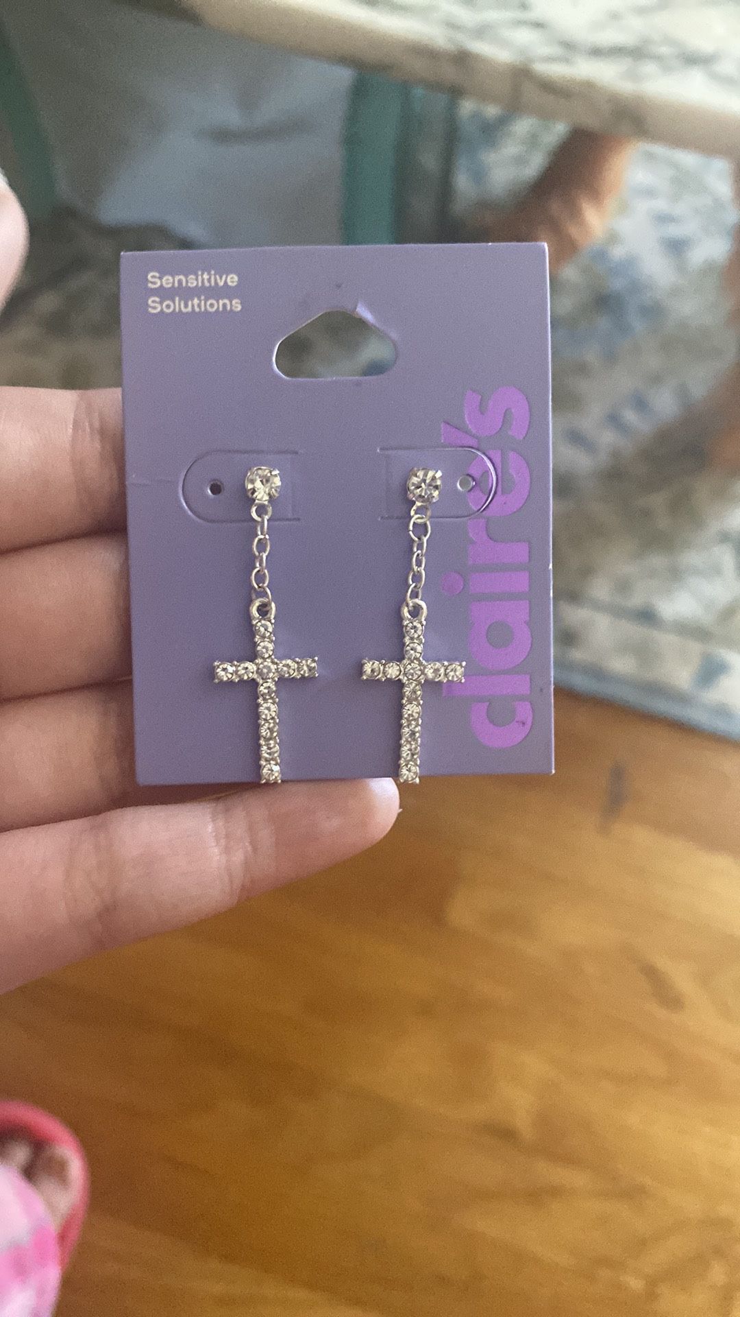 Claire’s Cross Dangle Earrings