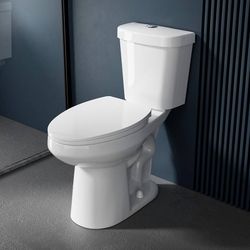 Elongated Tall Toilet 19 Inch for Bathroom - Tornado Flush Comfort ADA High Toilet for Seniors, 19 Inch Bowl Height 20 Inch Seat Height, Two Piece Dua
