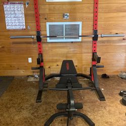 Squat/bench Rack, Bench, And Weights $1200