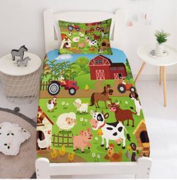 Yasida Farm Animal Cow Twin Size Fitted Sheets For Twin Sheets Set Girls And Boys Bedding Sets Harvest Sheets Goats Chickens Farm Animals Bedding Shee