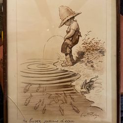 Funny Vintage Framed Sketch