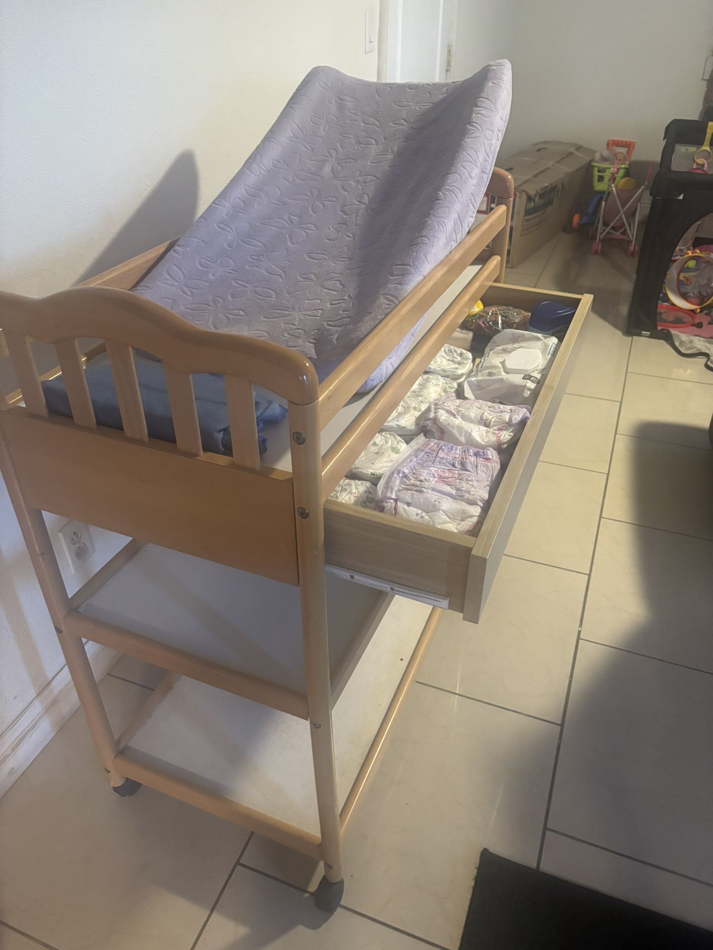 Baby Changing Table with Wheels