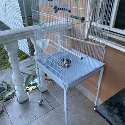White bird cage with Stand
