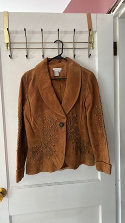 Brown Women’s Coat with Brass Design’s, Size-12