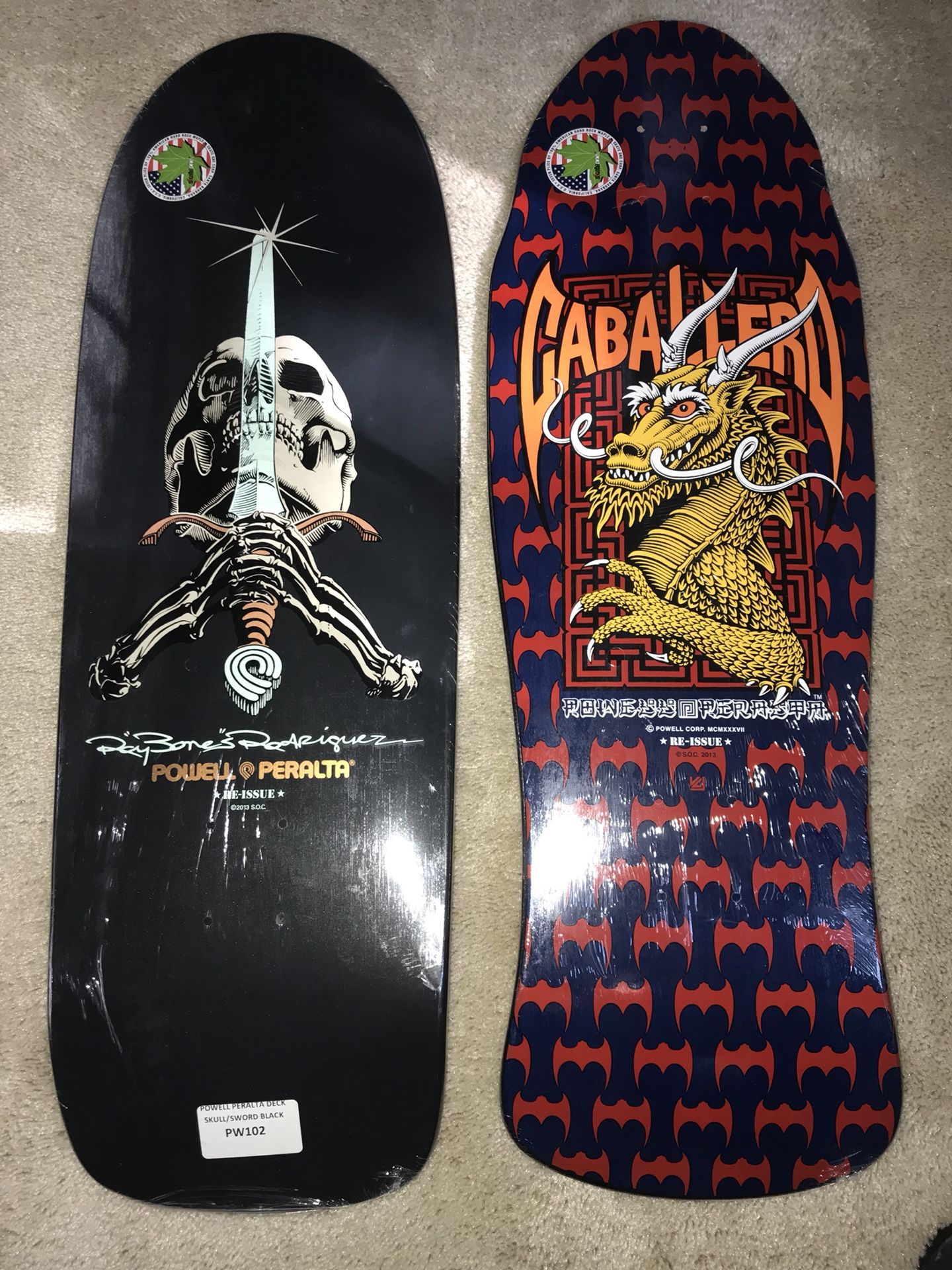 Powell Peralta 1980s 2013 reissue decks, sealed.