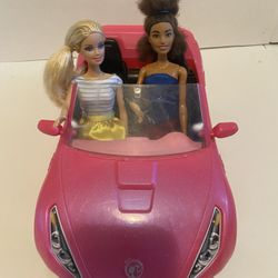 Barbie Glam Convertible Car with Two Dolls