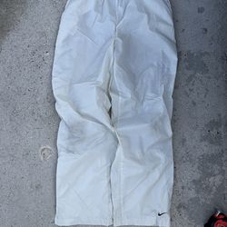 Y2K white track pants nike size XL