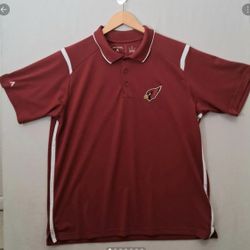 Arizona Cardinals Embroidered "Polo Style" Shirt : Red : Size Large