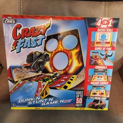 Little Tikes My First Cars 4-in-1 Dunk'n,  Stunt'n, Game'n Set. (Basketball, Rings Of Fire, Cornhole, Arcade Launch.