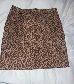 Leopard size small mini skirt faux suede