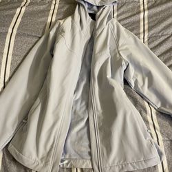 Light Blue Jacket, Fur Inside And It’s Very Heavy And Is A Rain Coat