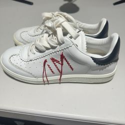 Isabel Marant White Leather Bryce Side Stitch Low Top Sneakers Size 36