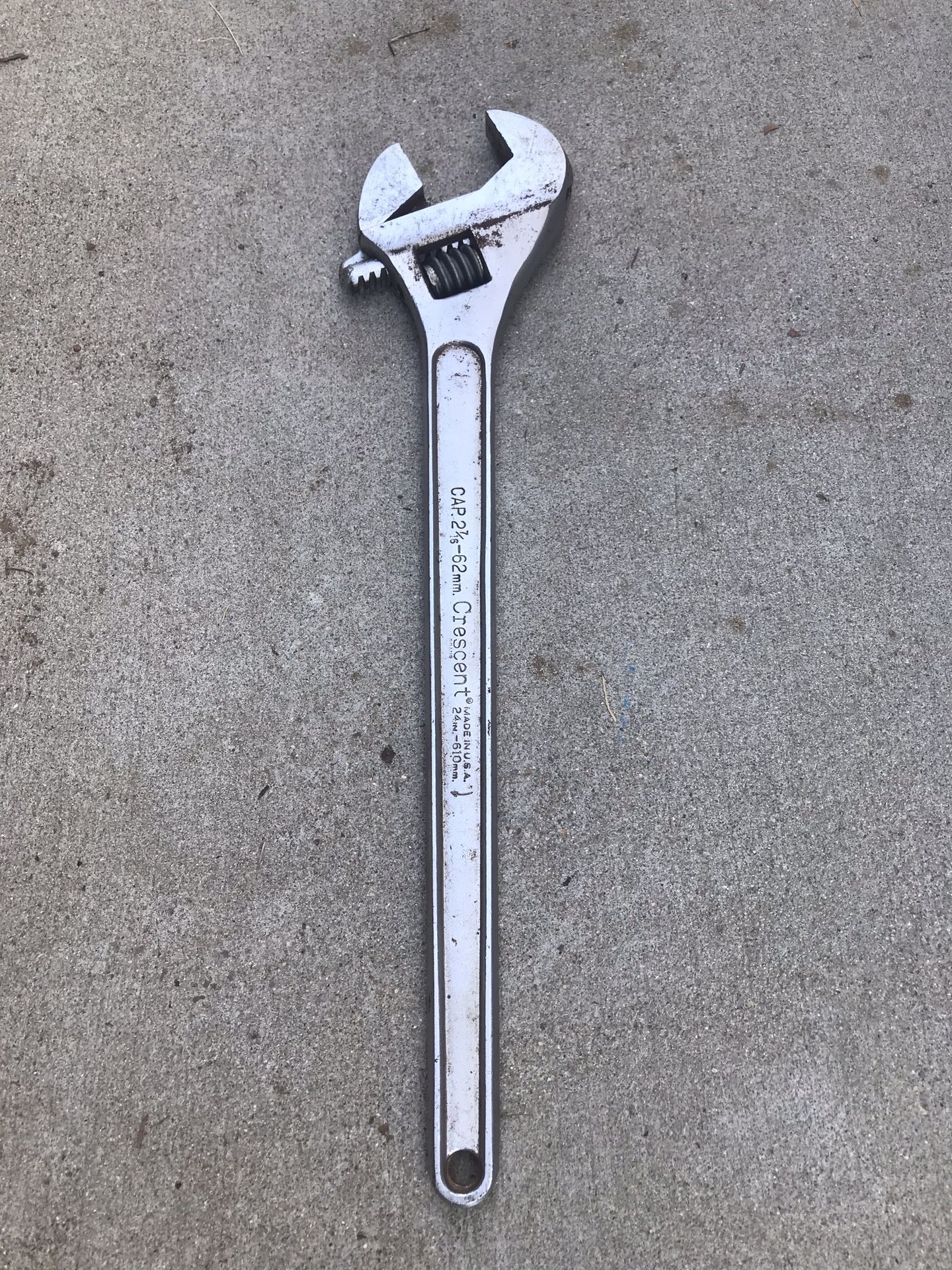 24 in. Adjustable crescent wrench.