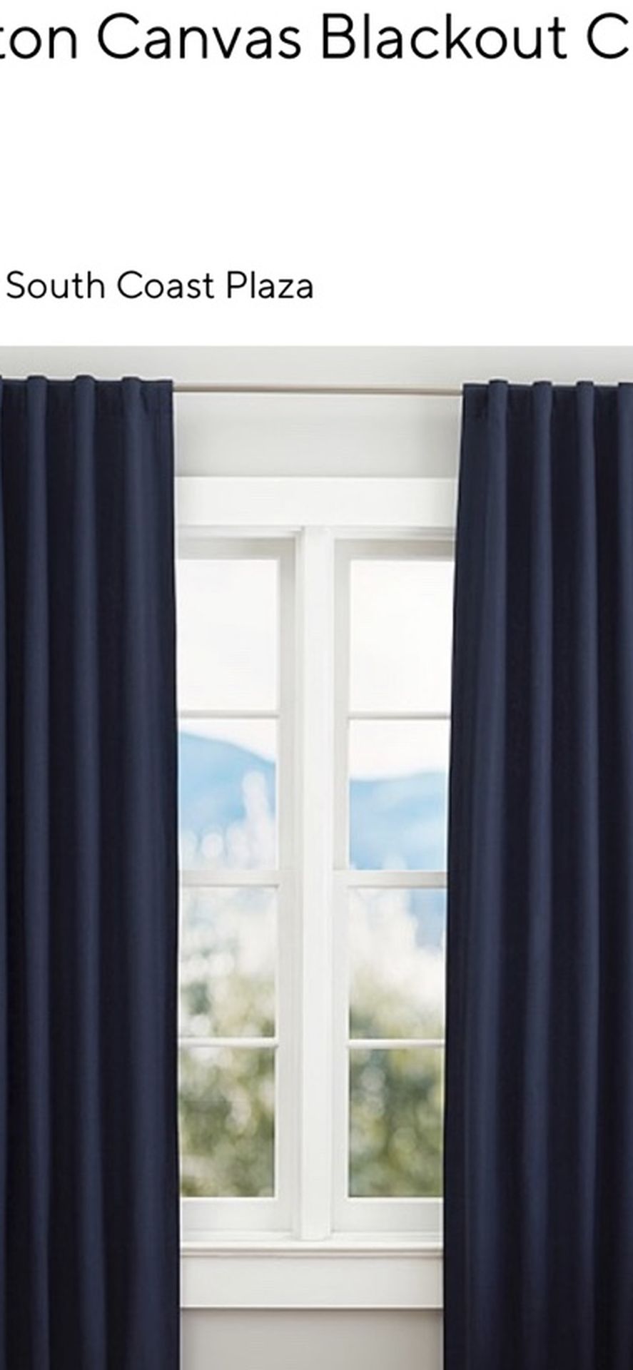 Navy Pottery Barn Blackout Drapes