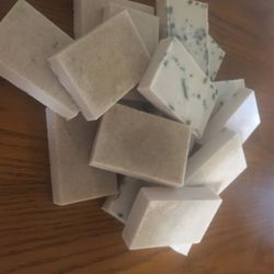 Natural Homemade Oatmeal & Honey Soap With Freshly Grown Aloe Vera
