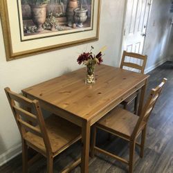 Kitchen Dining Table Set With 3 Chairs 