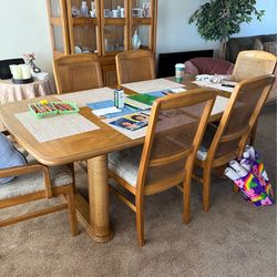 Sturdy dining room table with chairs
