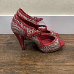 Red Plaid Heels 