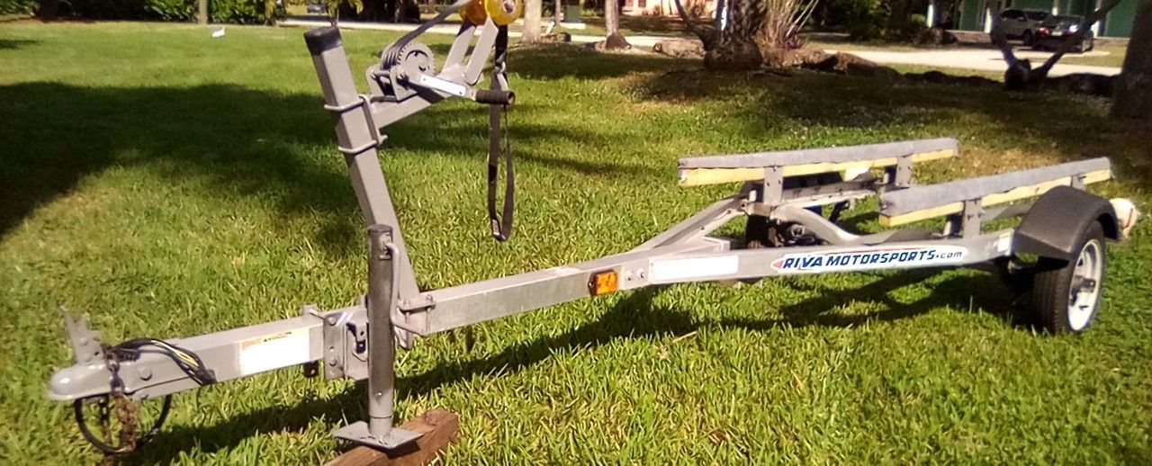 Aluminum Jet Ski Trailer. New Tires, New Bunks, New Lights, New Carpet. Ready To Load...