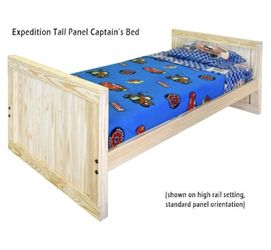 Solid, Untreated Wood Twin Bed Frame