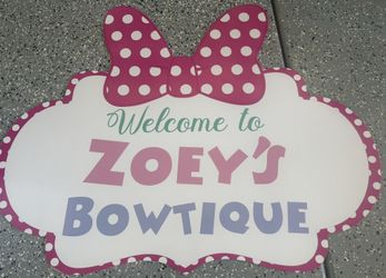 Zoey Minnie Mouse Birthday Sign