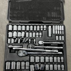 Basics Mechanic's Socket Tool Set With Case, Metric Sizes, 145-Piece