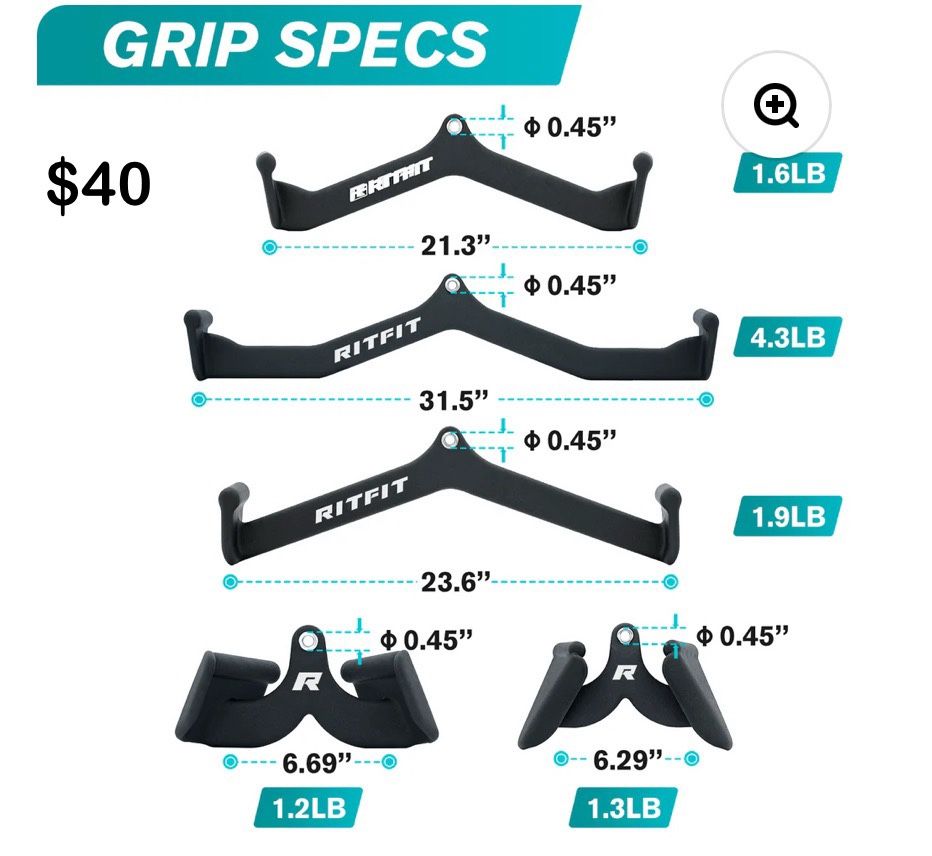 ✌️ RitFit 5pcs Lat Pulldown Bar Combo