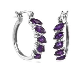 Amethyst Hoop Earrings
