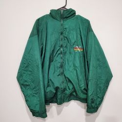 Vintage Nautica Competition Jacket Windbreaker Full Zip Green Men's XL 90s 