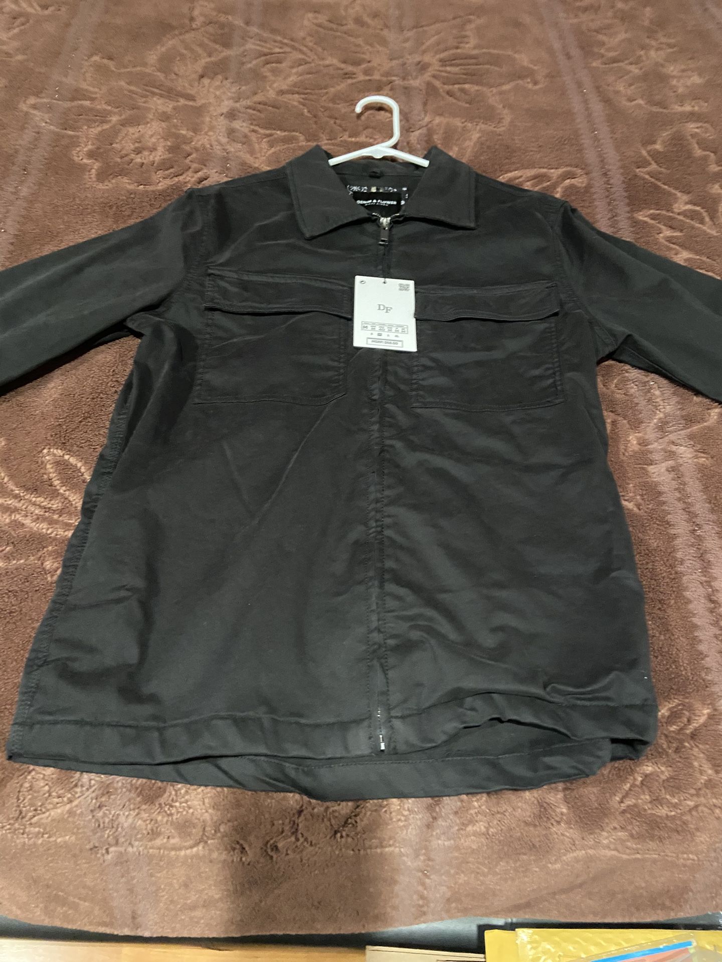 Denim & Flower Mens Jacket Medium New With Tags Black