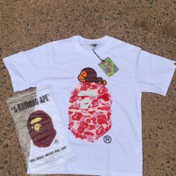 Bape white shirt size M