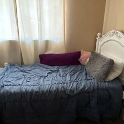 White Twin Bed Frame With Mattress