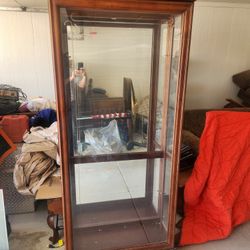 Curio Cabinet. Dark Wood. Very Nice