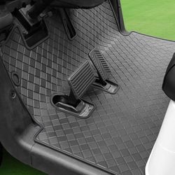 New Golf Cart Floor Liner Mat 8mm Thick Rubber Full Coverage Only Fits EZGO RXV (2008-2022) & 2Five (2009+) Cart Non-Slip