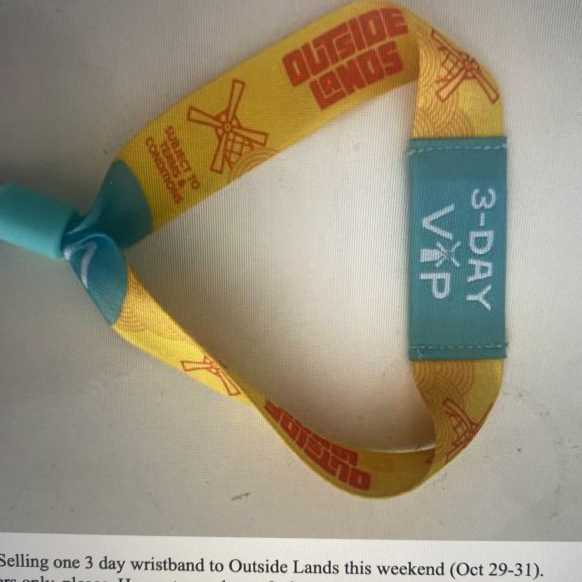 3 Day VIP Outside Lands Ticket Available 