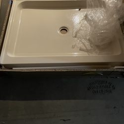 Swiss Madison Voltaire 48 in. L x 36 in. W Alcove Shower Pan Base with Center Drain in Biscuit 