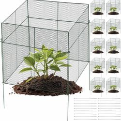 NEW! 10 Pack of Chicken Wire Cloche Plant Protector from Animals Square Cage 11.8" x 11.8” x 12.2” 