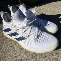 **$70** Like new Adidas Stabil Next Gen “White Team Navy” men size 12