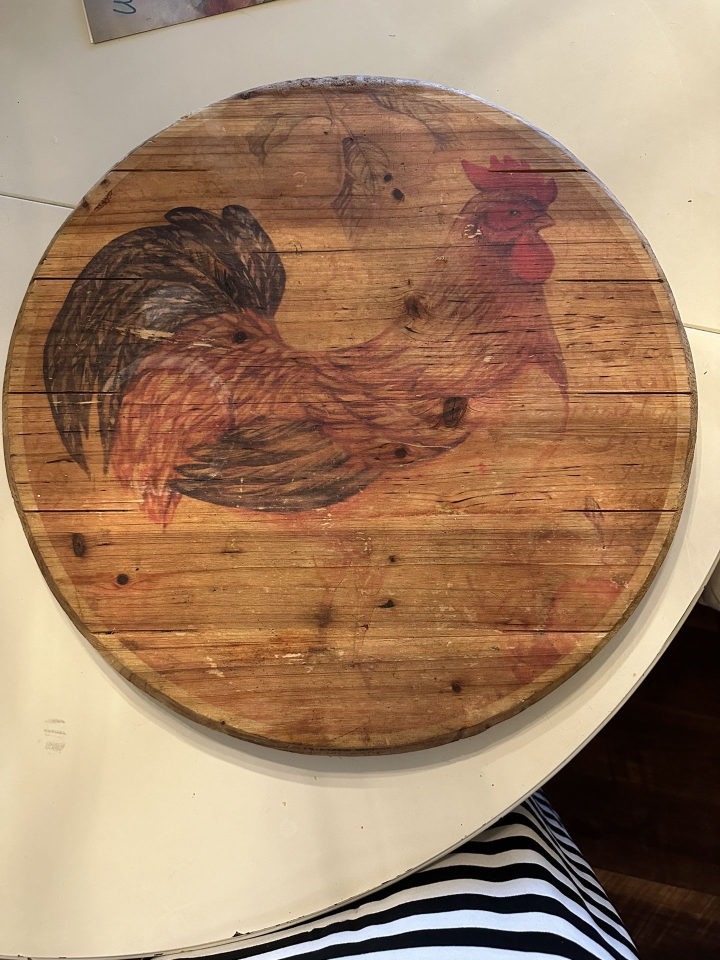 Rooster wooden Lazy Susan/turntable
