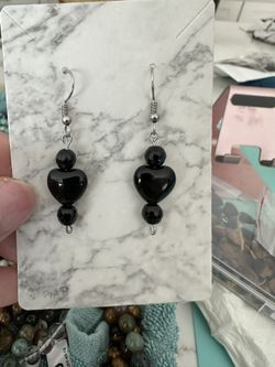 New, Obsidian Hearts With Black Onyx.